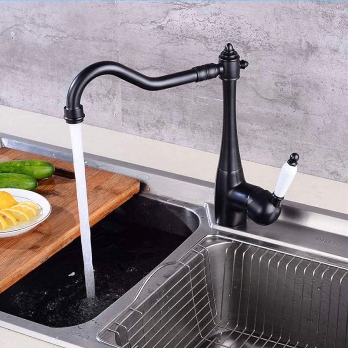 Grifería Lavaplatos Fenix Negro 26.5 cm Alto