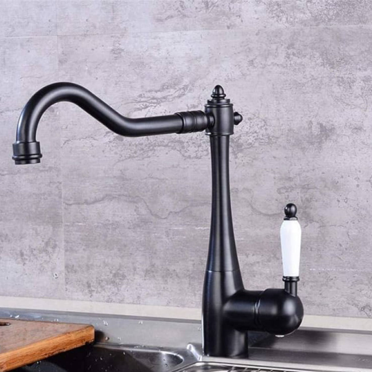 Grifería Lavaplatos Fenix Negro 26.5 cm Alto