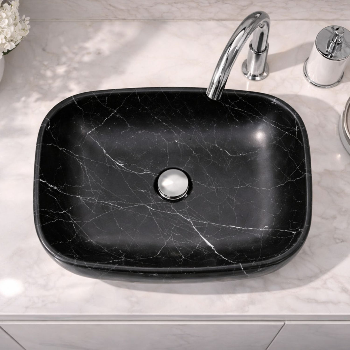 Lavamanos Rectangular Negro Mate 45,5x32,5x13,5