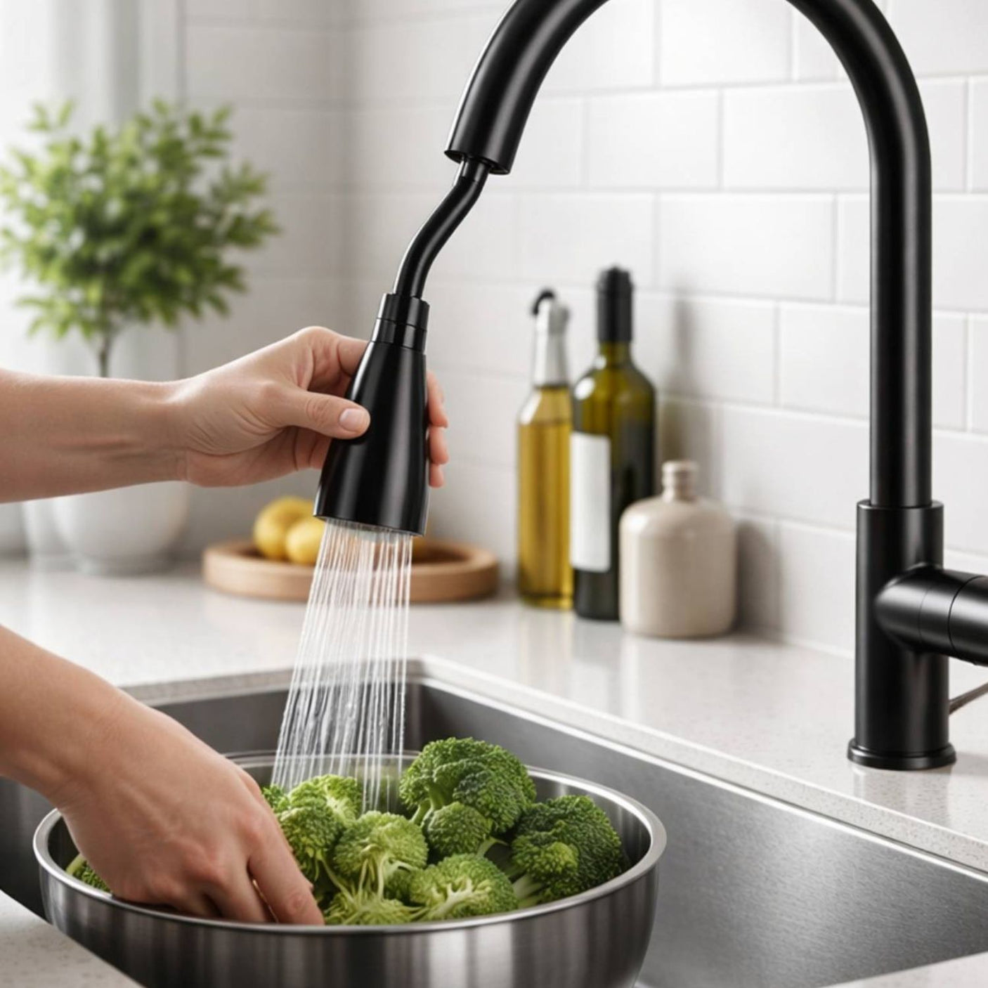 Grifería Lavaplatos Extraíble De Lujo Monocontrol Giratoria 360° Para Cocina Grifo Flexible Premium