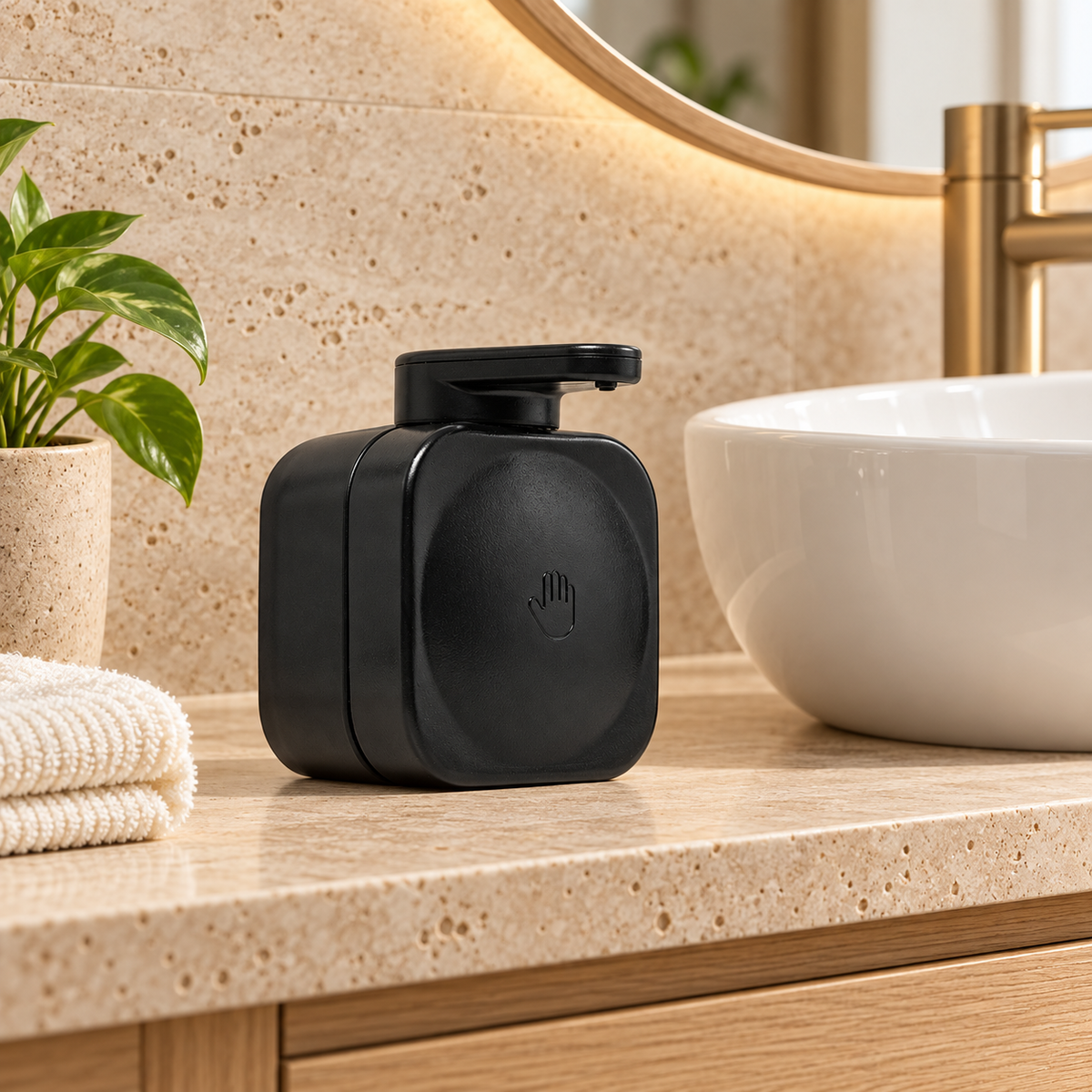 Dispensador De Jabón Líquido Con Ventosa Negro 440 Ml