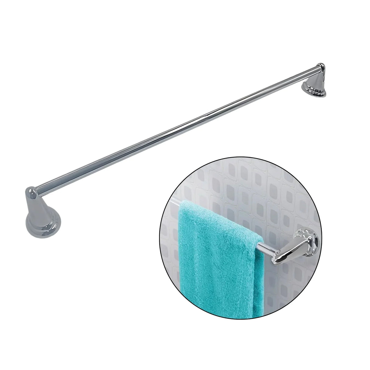 Toallero Barra Redondo Cromado 60 cms