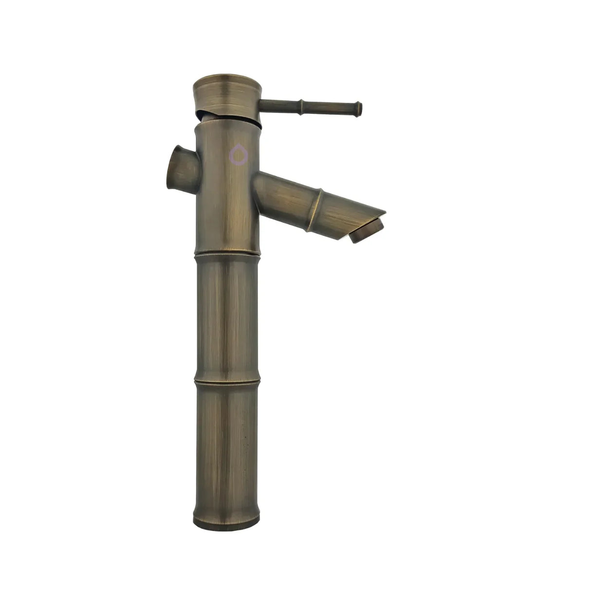 Grifo Monocontrol Llave Alta, Tipo Bambú, Cuello Recto Corto