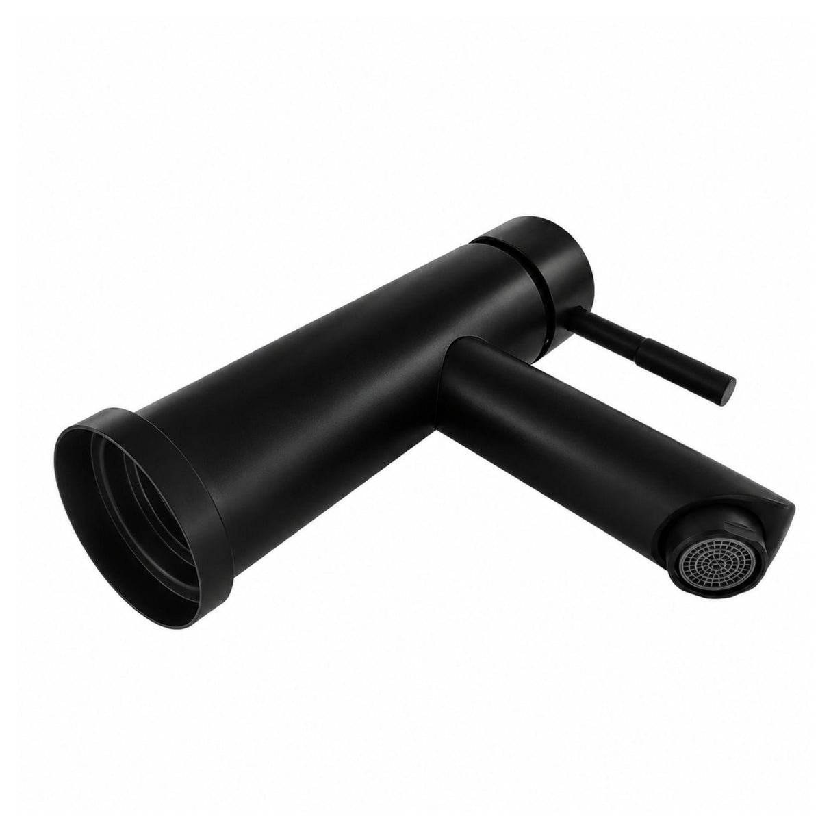 Kit Lavamanos Vessel Negro Mate 42x42 cm + Grifería Monocontrol Negra + Sifón Push Premium