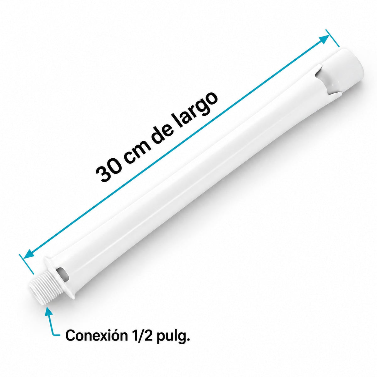 Niple Blanco Para Ducha 30 Cm — medidas: 30 cm y conexión de 1/2 pulgada