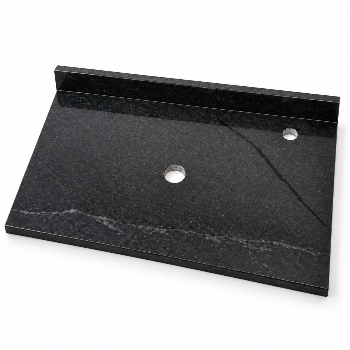 Placa De Mármol Negra Para Lavamanos 60 X 47 Cm - fondo blanco