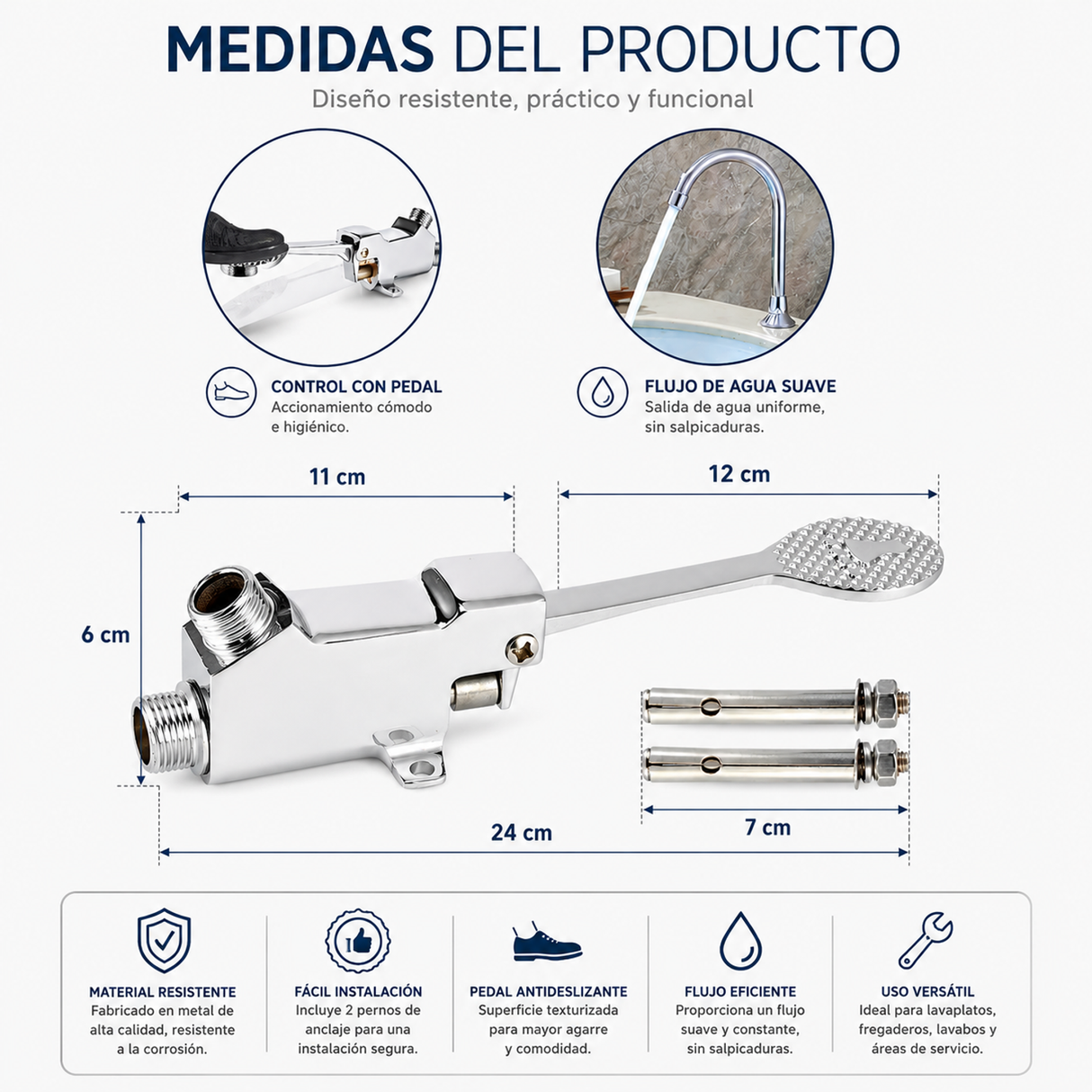 Válvula pedal institucional manos libres del combo