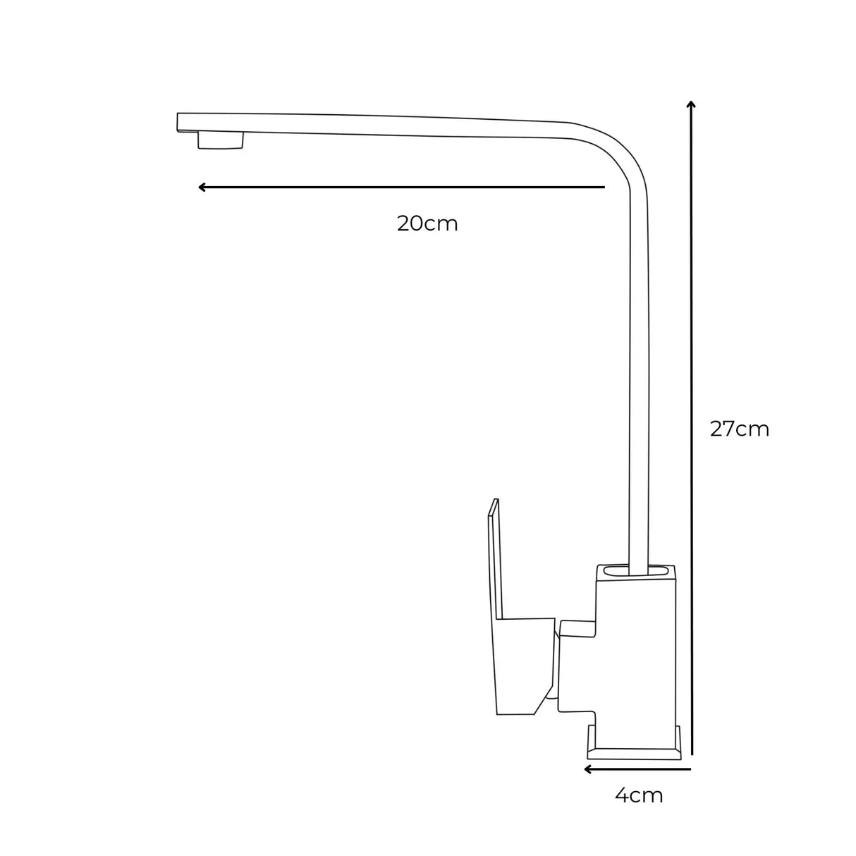Griferia Lavaplatos Monocontrol Tipo L Negra Alta Calidad