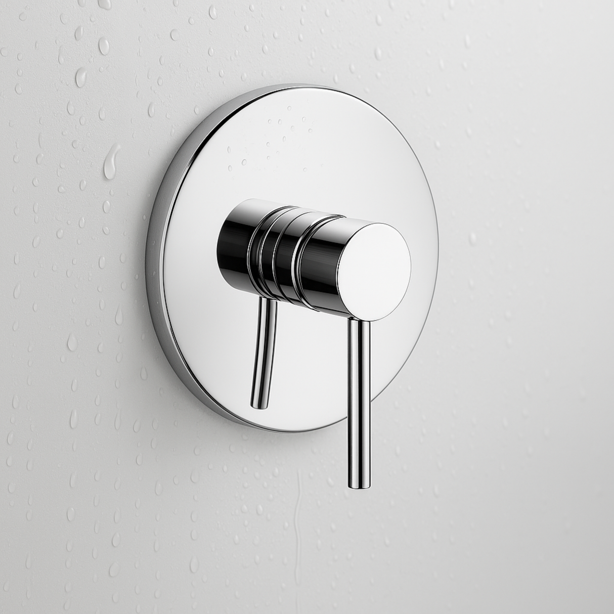 Griferia Ducha Monocontrol Redonda Cromo Brillante Lujo