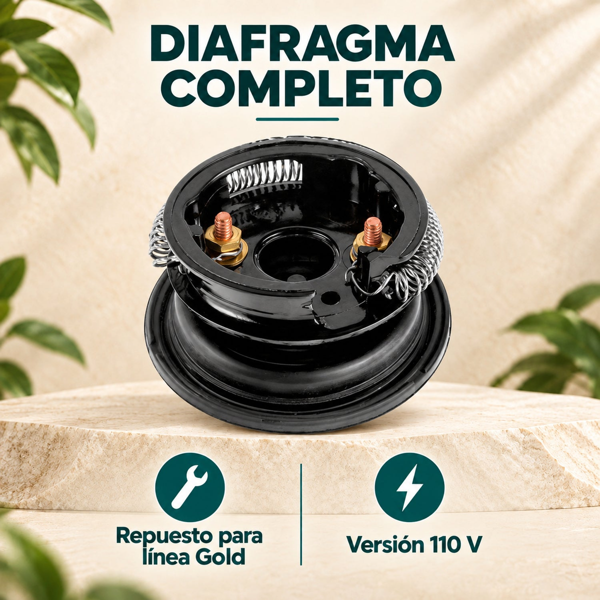 Características del diafragma completo para ducha Gold 110 V