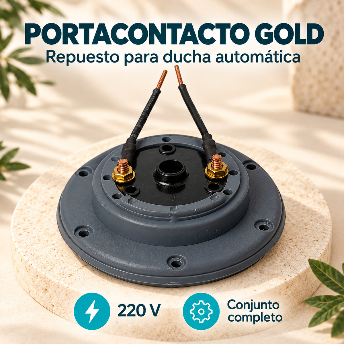 Características de Portacontacto Gold Automático Completo Para Ducha 220 V