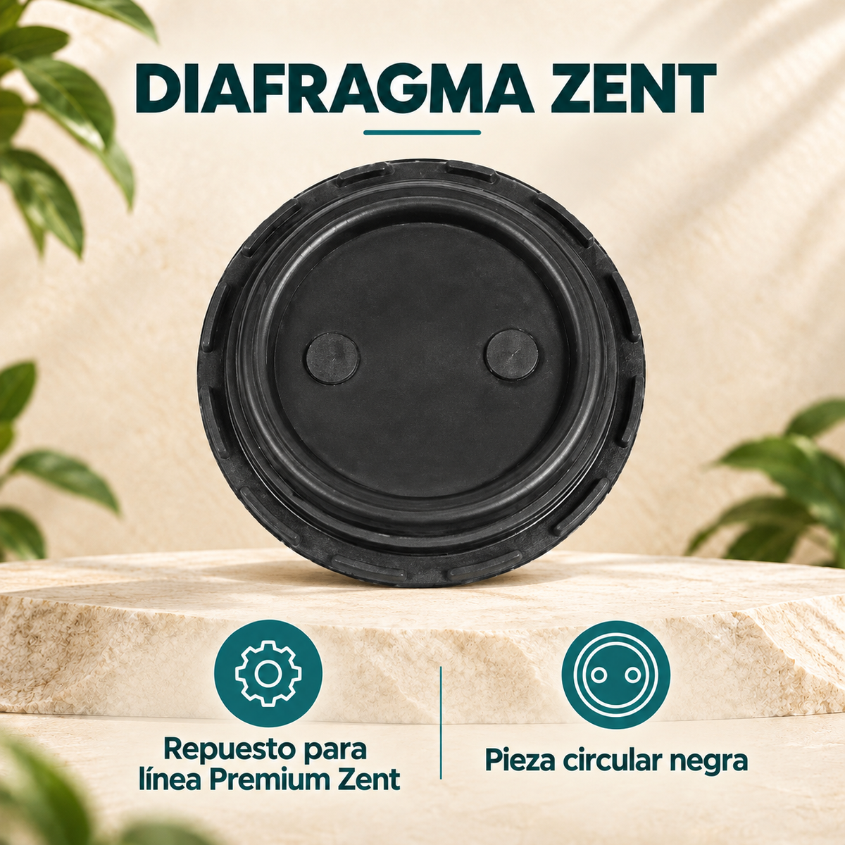 Características del diafragma negro para ducha Premium Zent