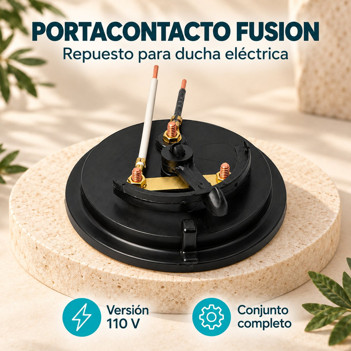 Características de Portacontacto Completo Para Ducha Fusion 110 V