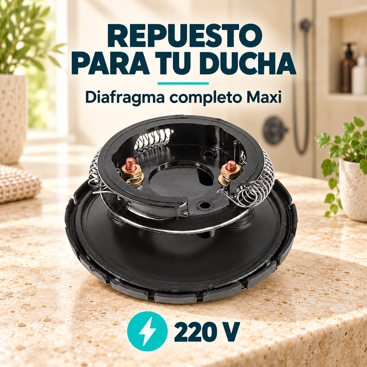 Diafragma Completo Para Ducha Maxi 220 V y características