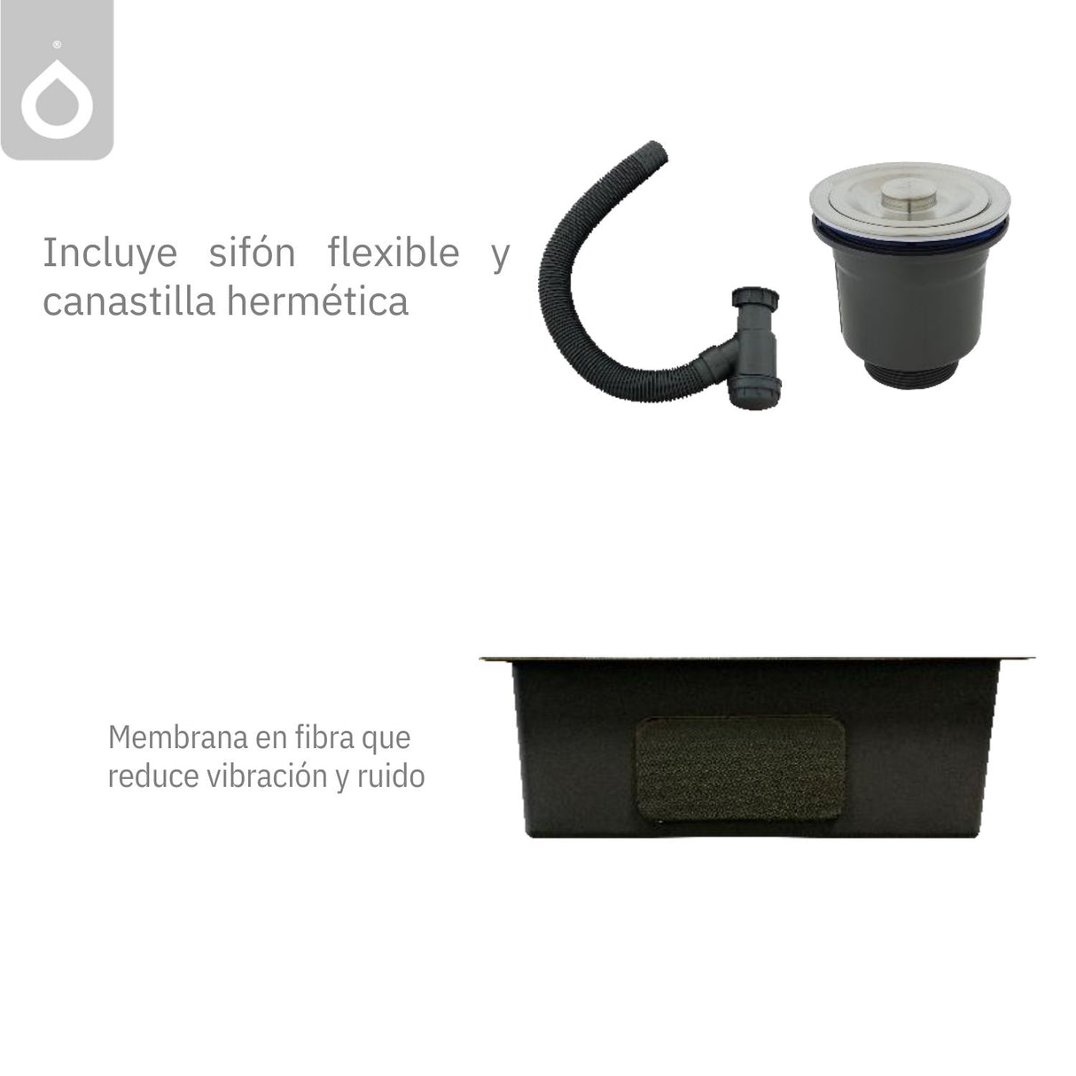 Lavaplatos Acero 304 De 60x40 cm