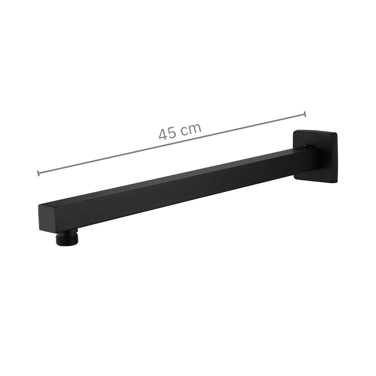 Tubo Extensión Ducha Negro De 45cm Con Escudo