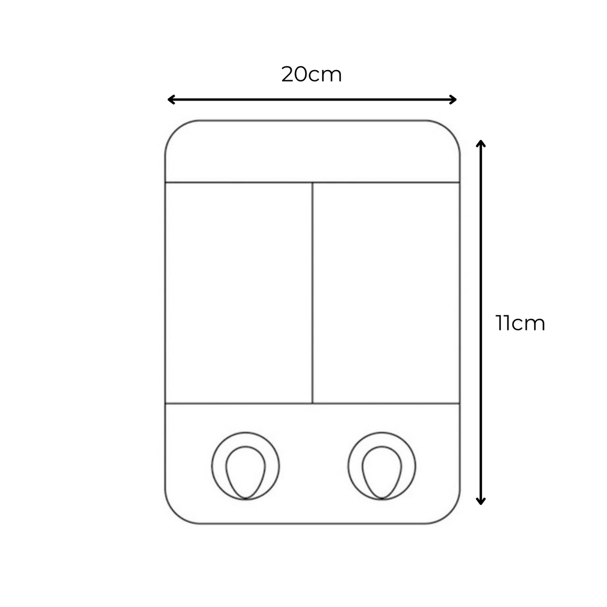 Dispensador De Jabon Doble Para Baño 2 En 1 Blanco