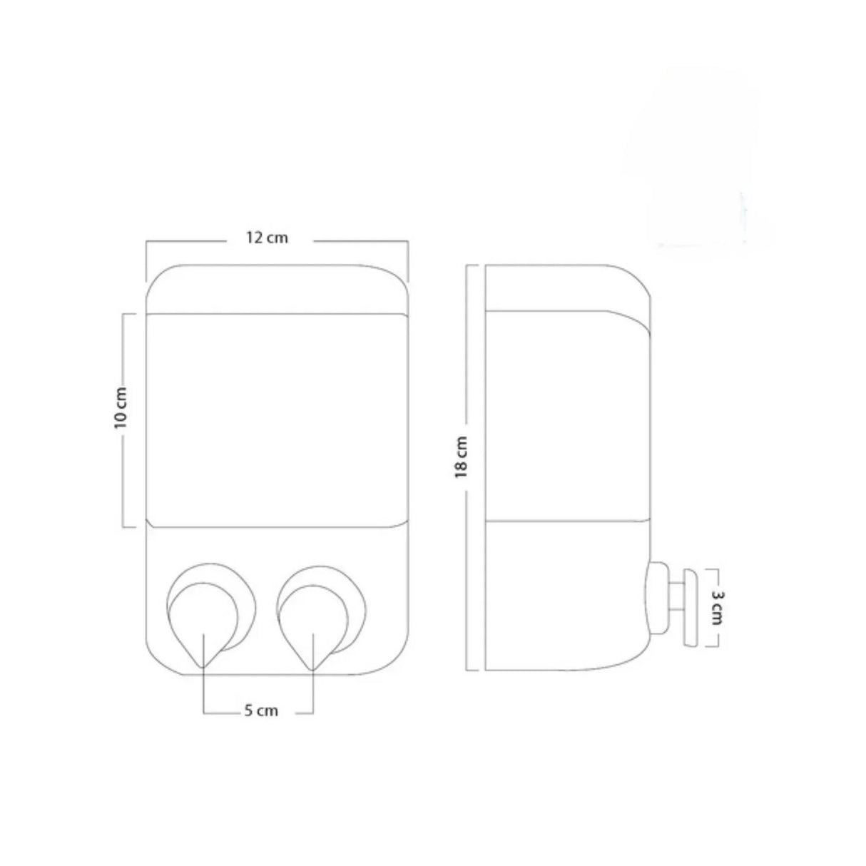 Dispensador De Jabón Doble Negro 800 Ml