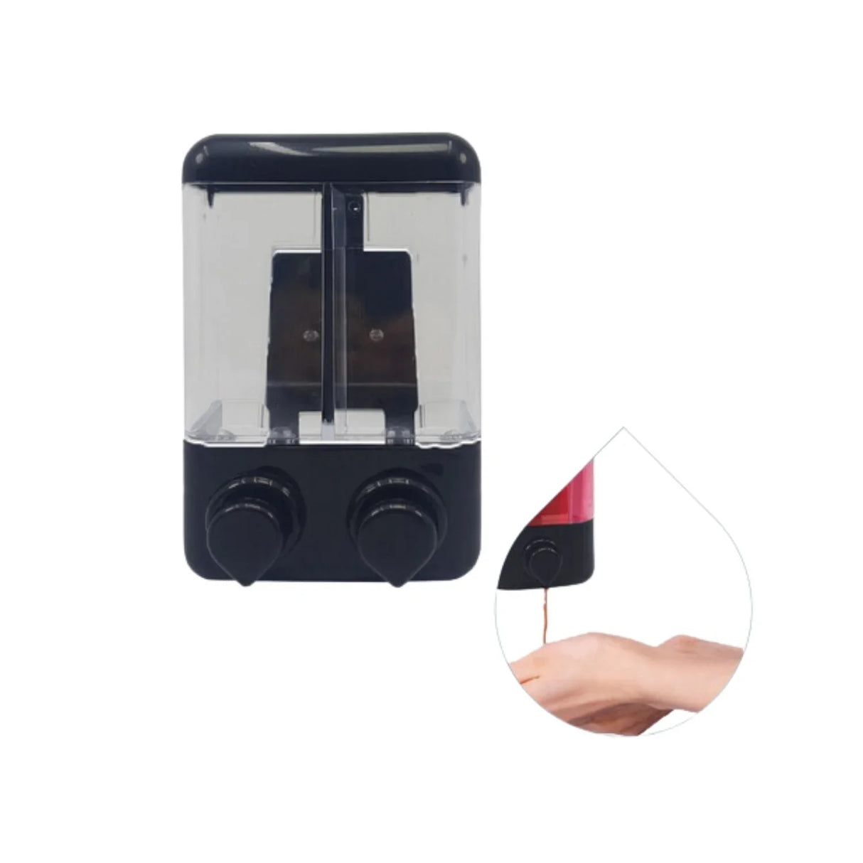 Dispensador De Jabón Doble Negro 800 Ml