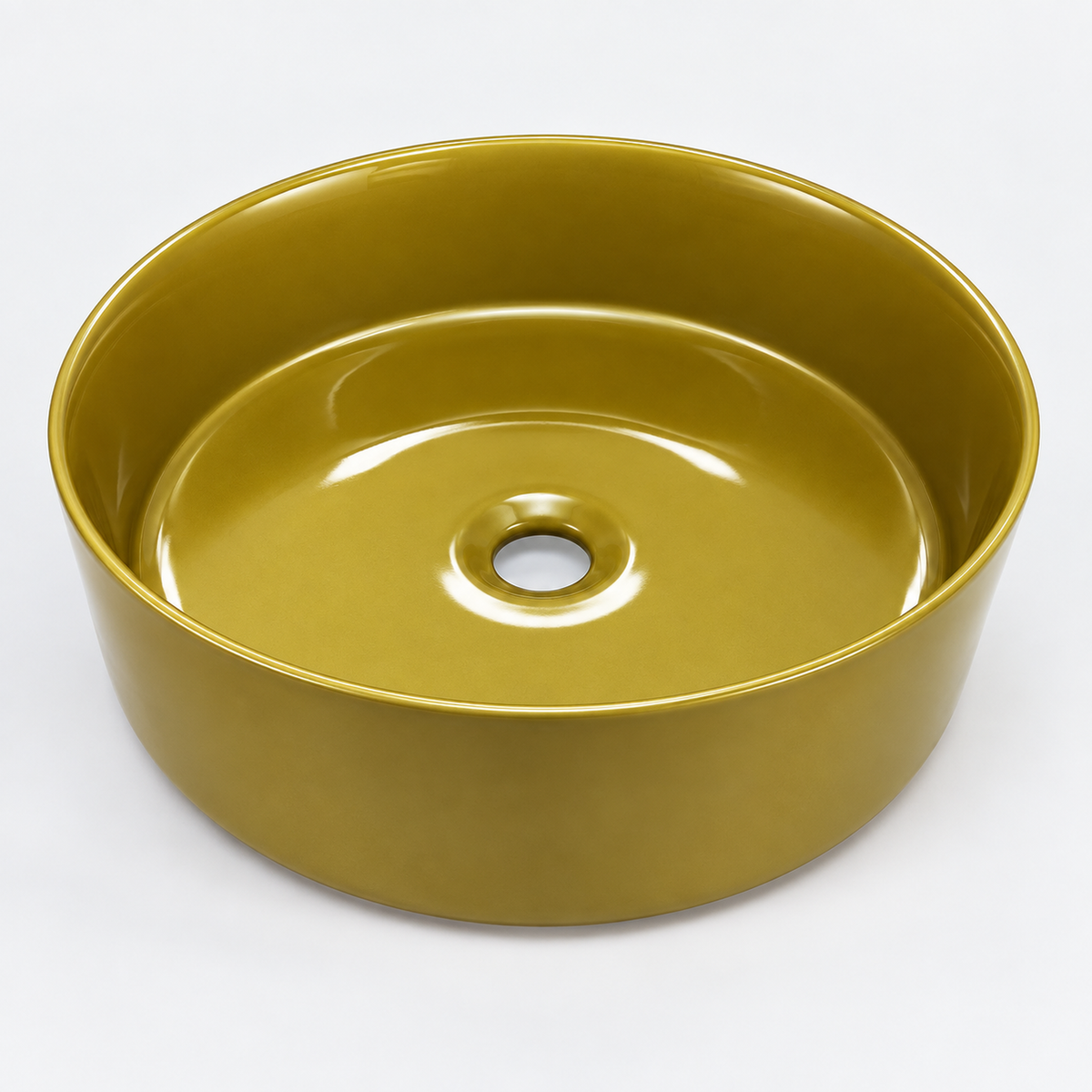 Lavamanos De Sobreponer Redondo Dorado 36 X 36 X 12 cm — producto