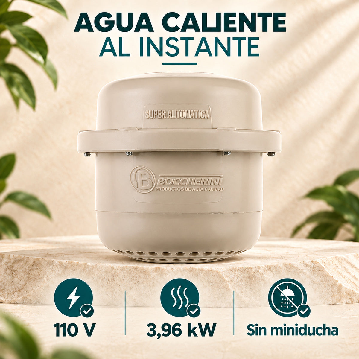 Características de Ducha Eléctrica Victory Beige 110 V Sin Miniducha, 16 cm