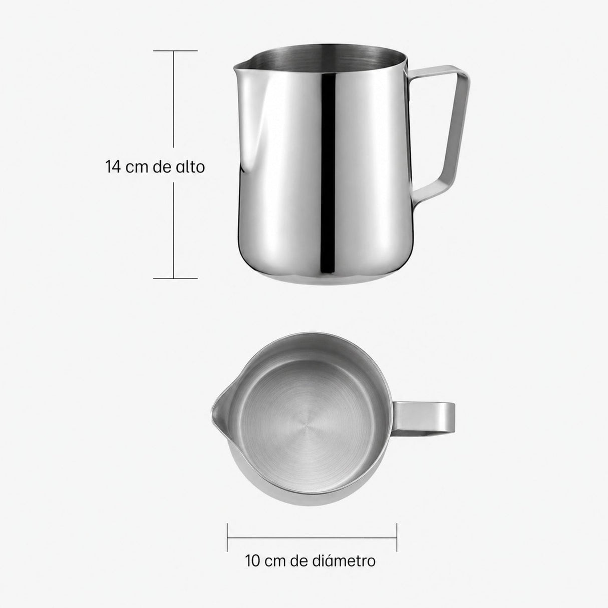 Medidas de jarra: 14 cm de alto y 10 cm de diámetro
