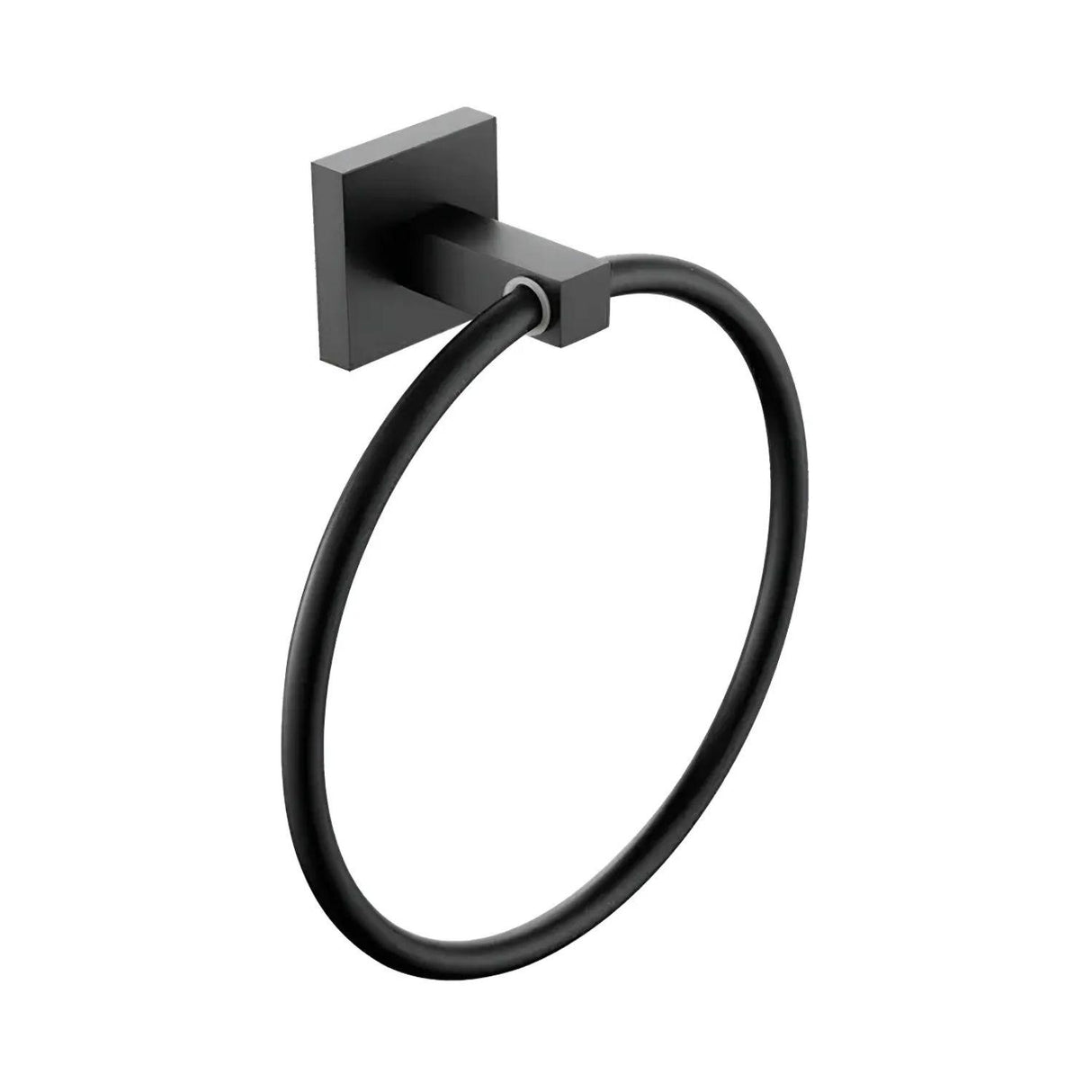 Toallero Redondo Negro para Baño Metálico de Pared | Porta Toalla de Mano Moderno con Base Cuadrada