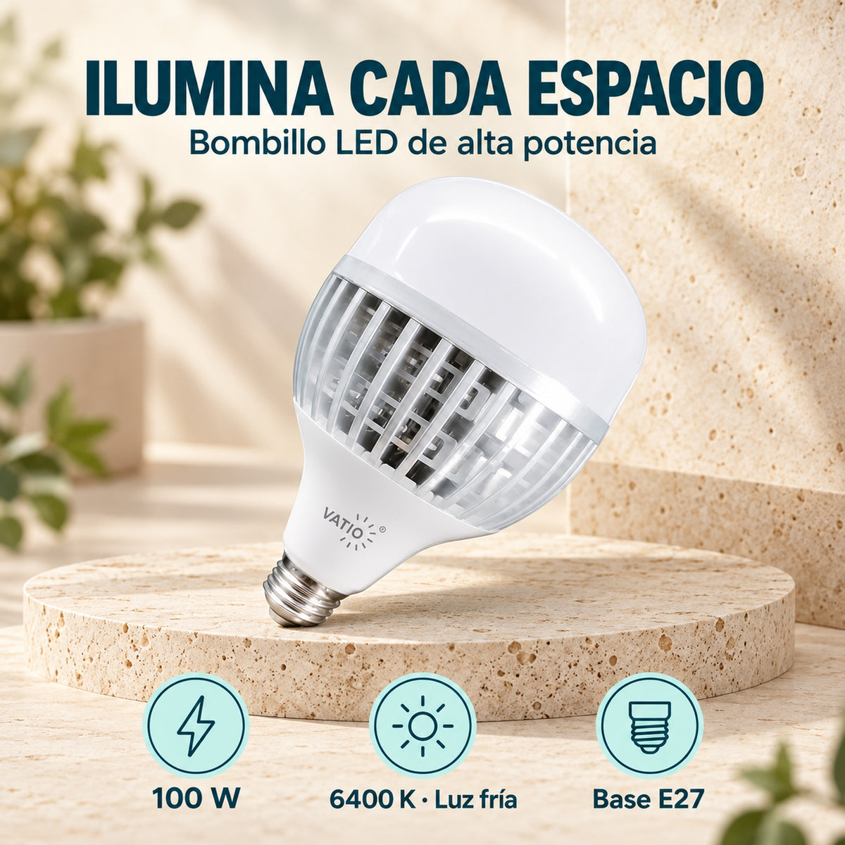 Bombillo LED De Alta Potencia 100 W E27 Luz Fría — caracteristicas