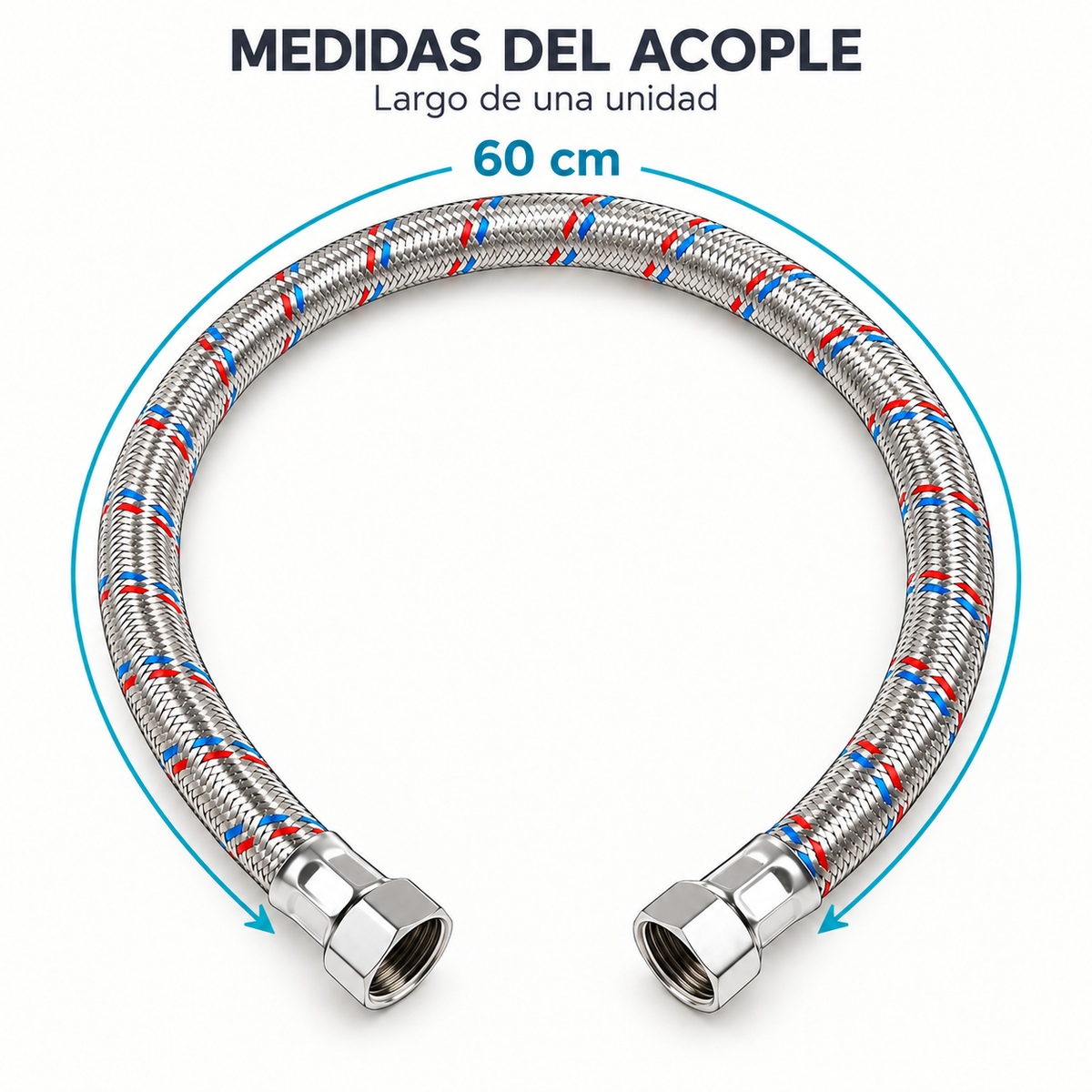 Largo de 60 centímetros del acople flexible