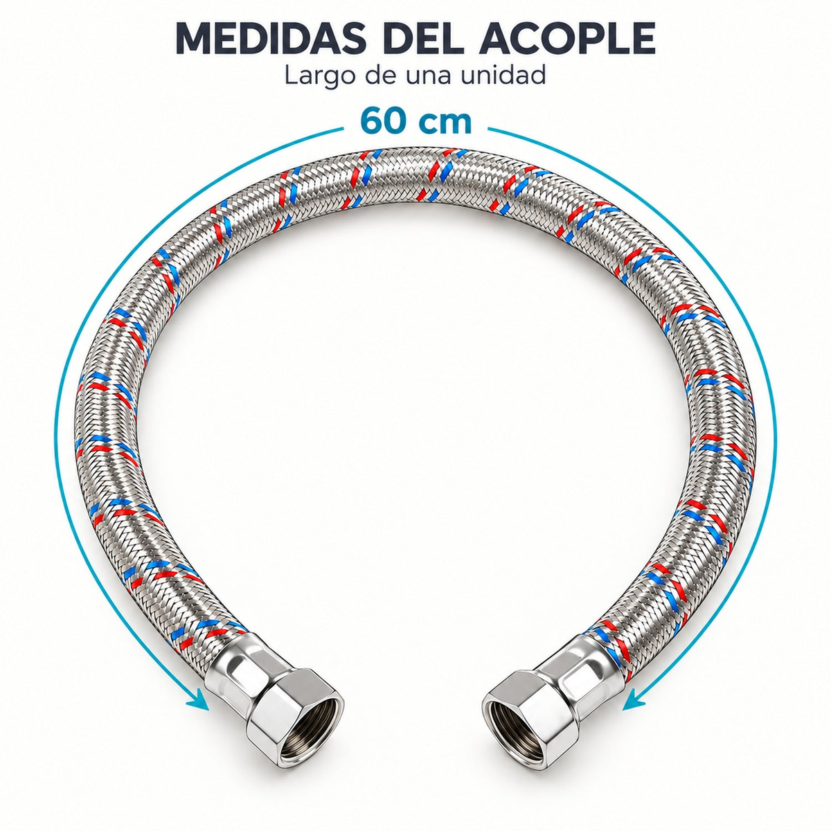 Largo de 60 centímetros del acople flexible