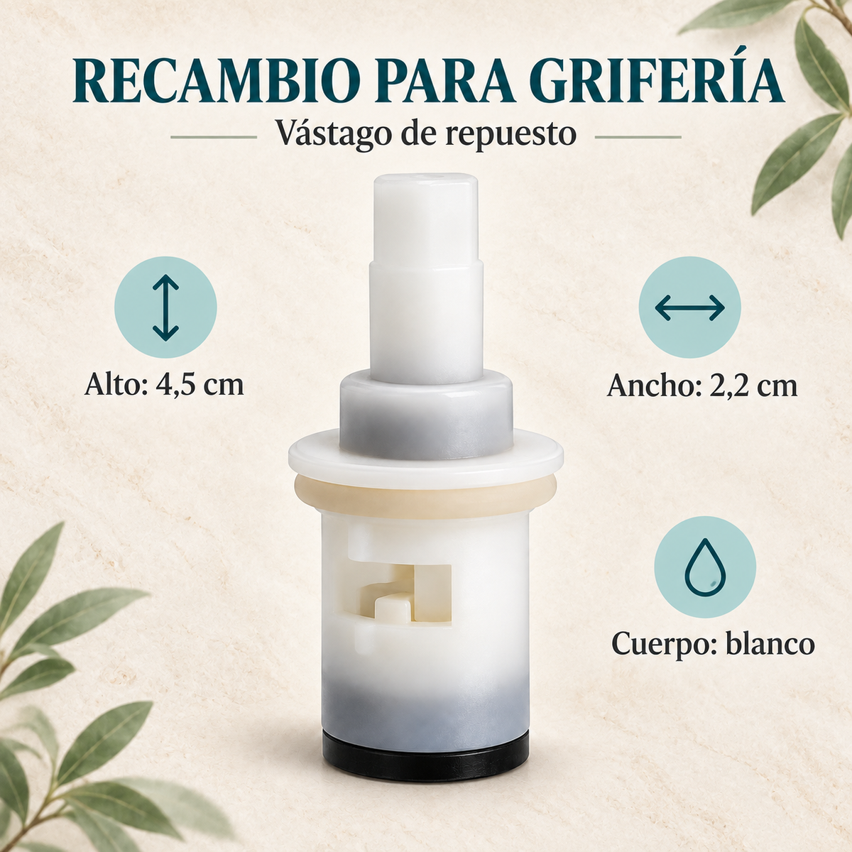 Características y medidas del vástago para grifería