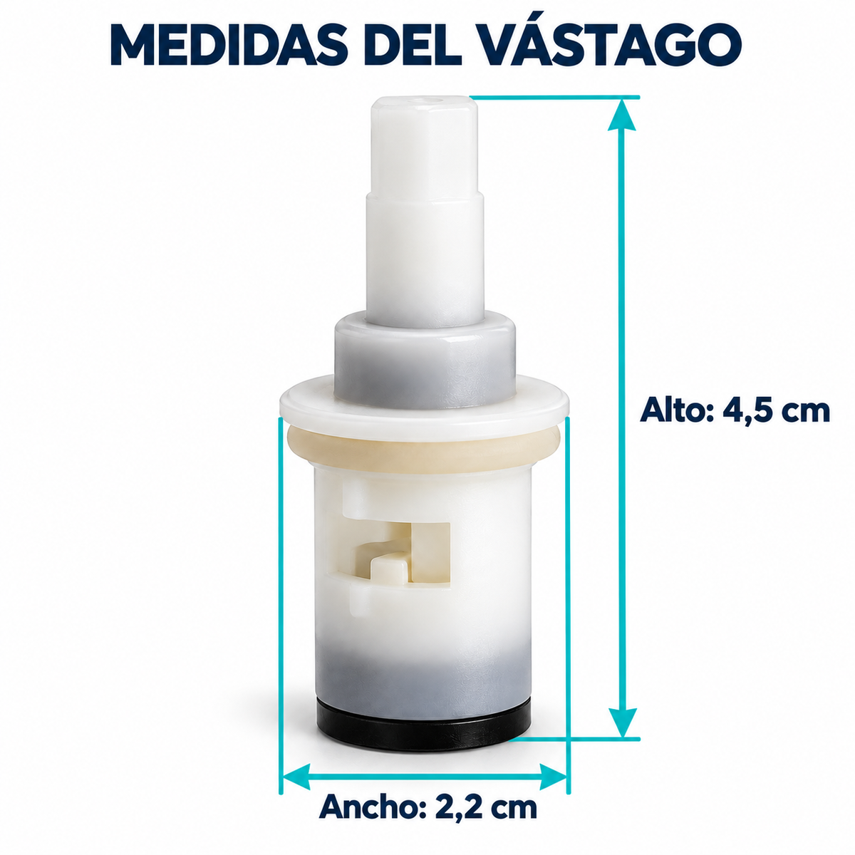 Medidas del vástago de repuesto para grifería