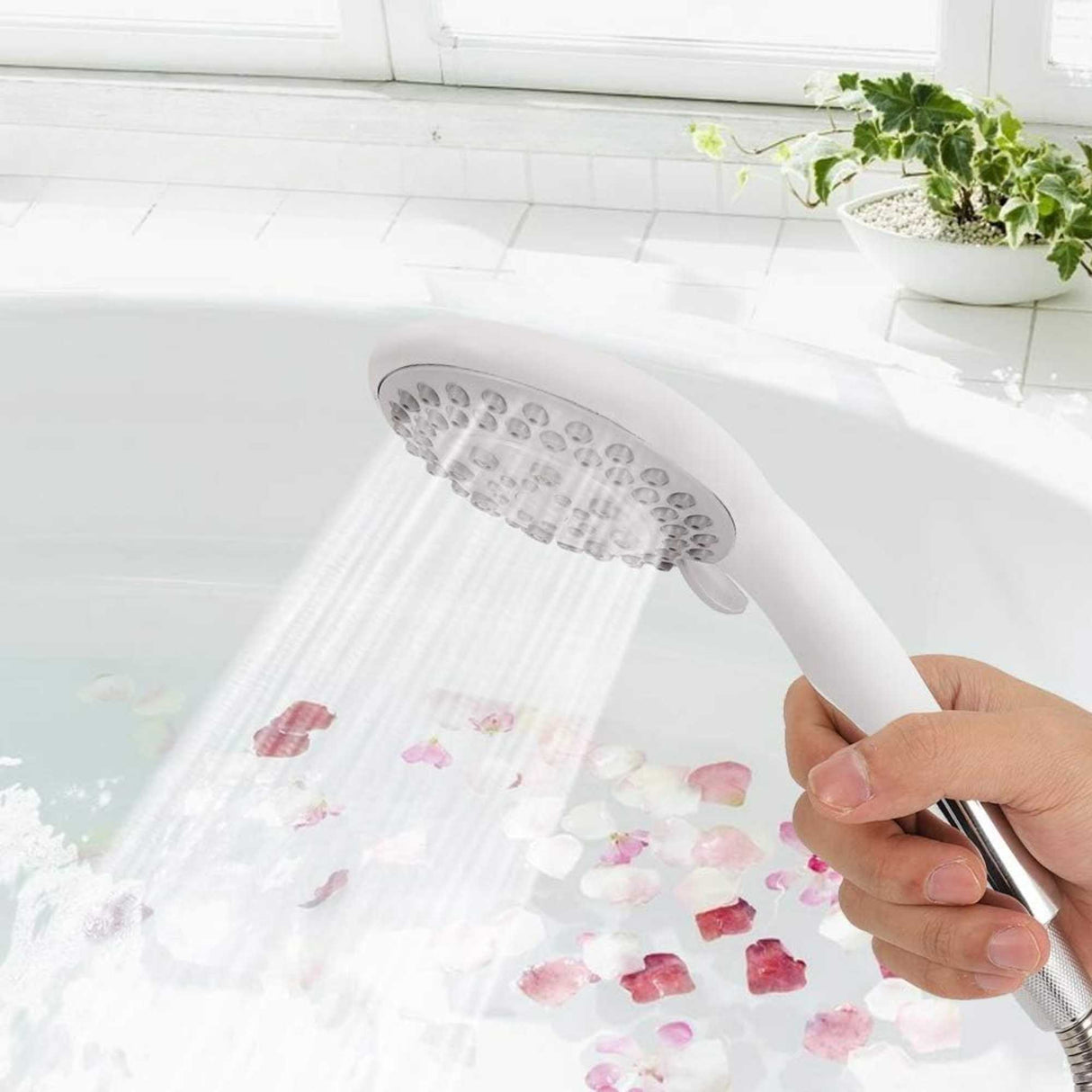 Ducha Teléfono Cromada con Manguera Metálica de 150 cm