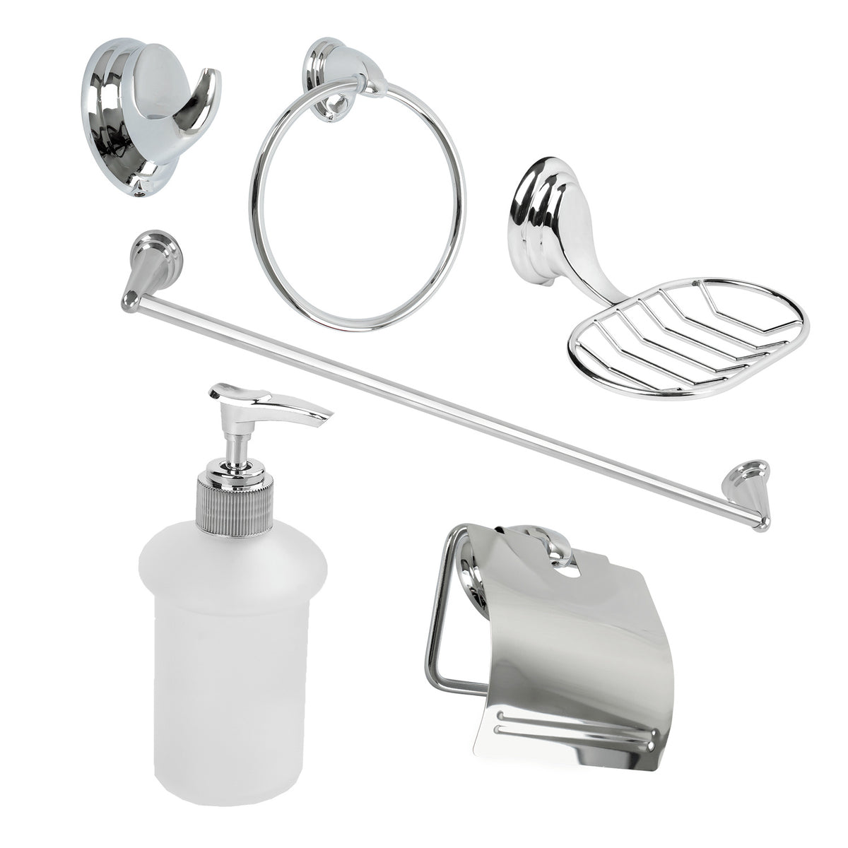 Juego de Accesorios para Baño Cromado de 6 Piezas — foto oficial