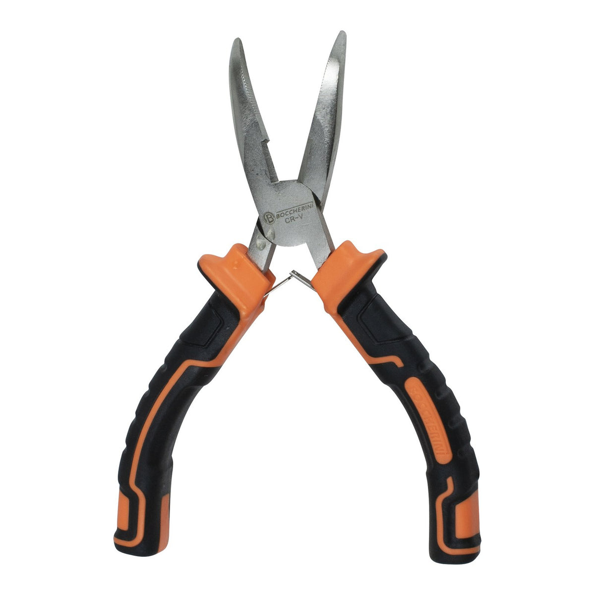 Alicate de Punta Curva con Mango Naranja y Negro - foto de producto sobre fondo blanco