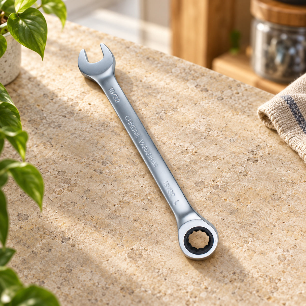 Llave Mixta con Ratchet de 19/32 Pulgada — imagen ambientada