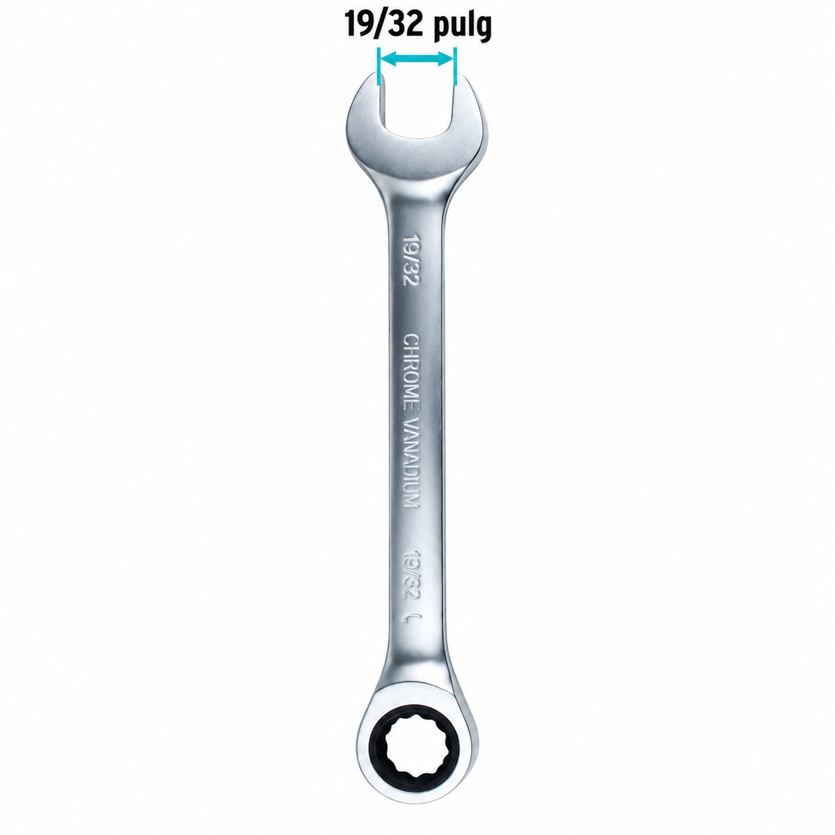 Llave Mixta con Ratchet de 19/32 Pulgada — medidas verificadas