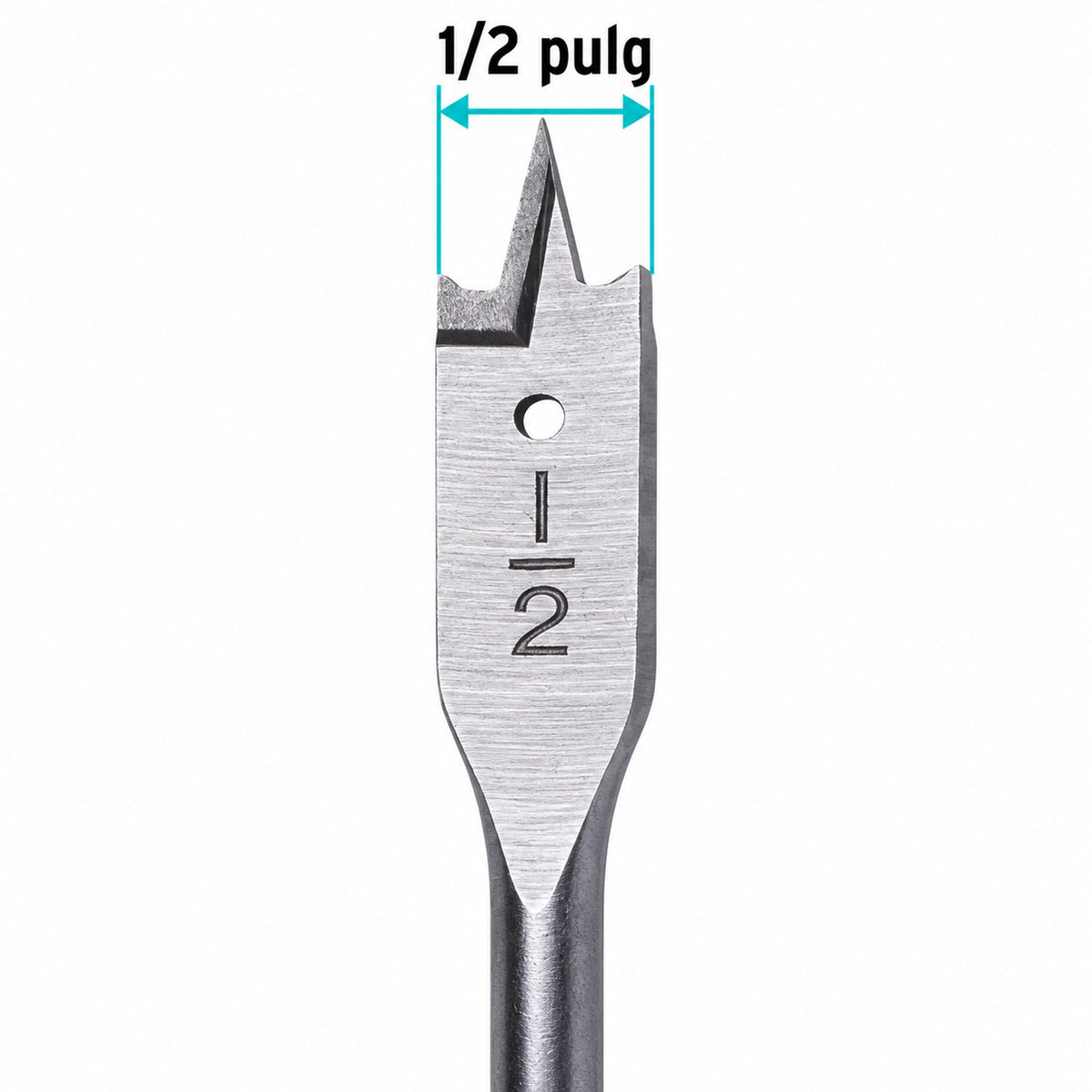 Broca Plana para Madera de 1/2 Pulgada — medidas verificadas