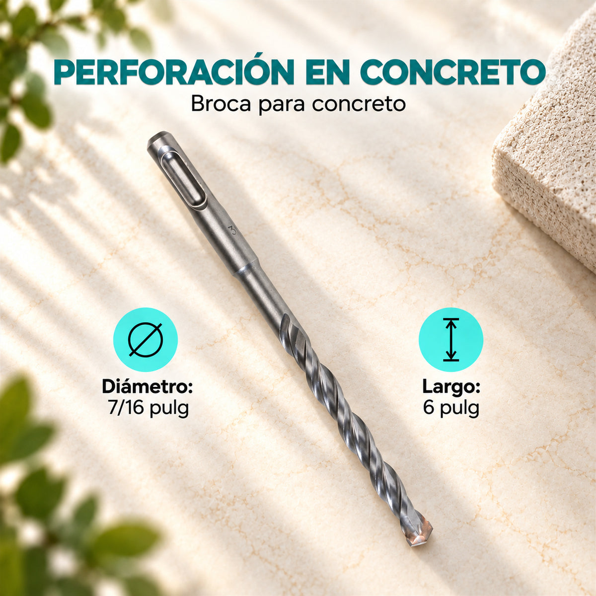 Broca para Concreto de 7/16 x 6 Pulgadas — características