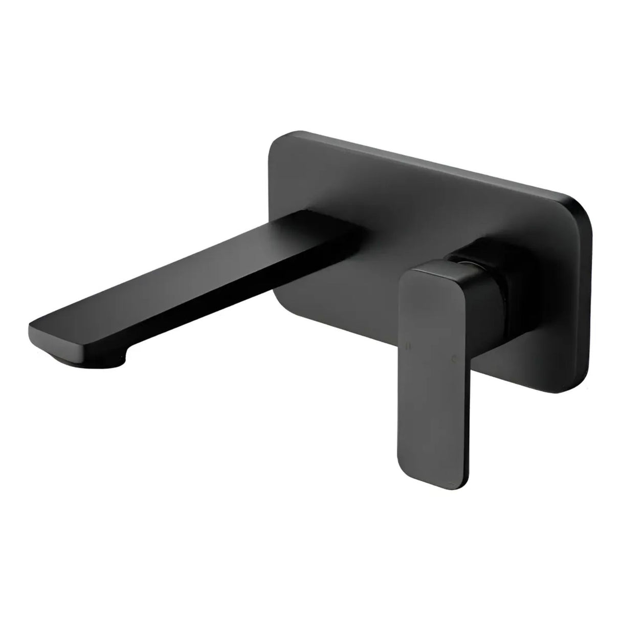 Grifería Lavamanos de Pared Negra Cuadrada Monocontrol | Diseño Moderno Mate