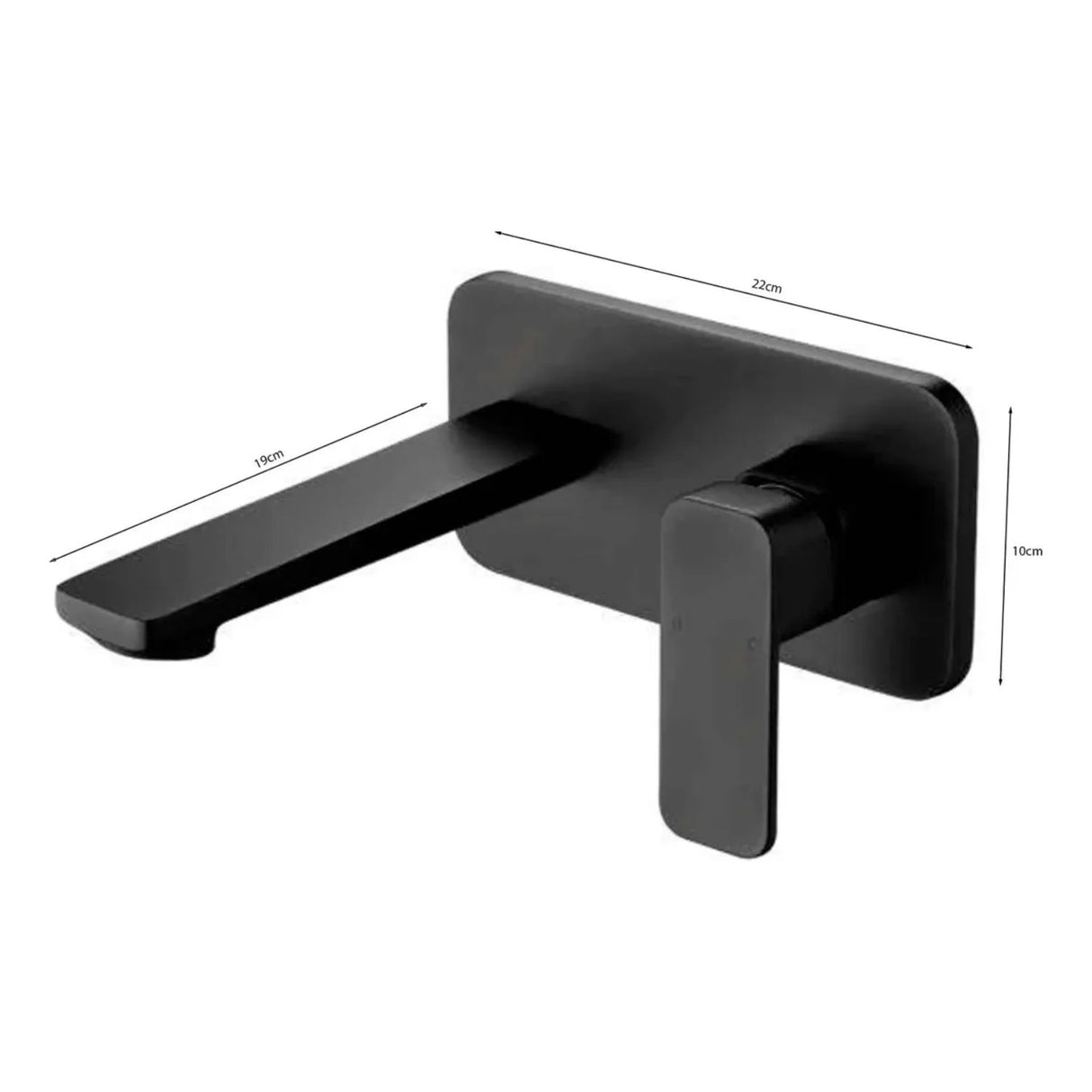 Grifería Lavamanos de Pared Negra Cuadrada Monocontrol | Diseño Moderno Mate