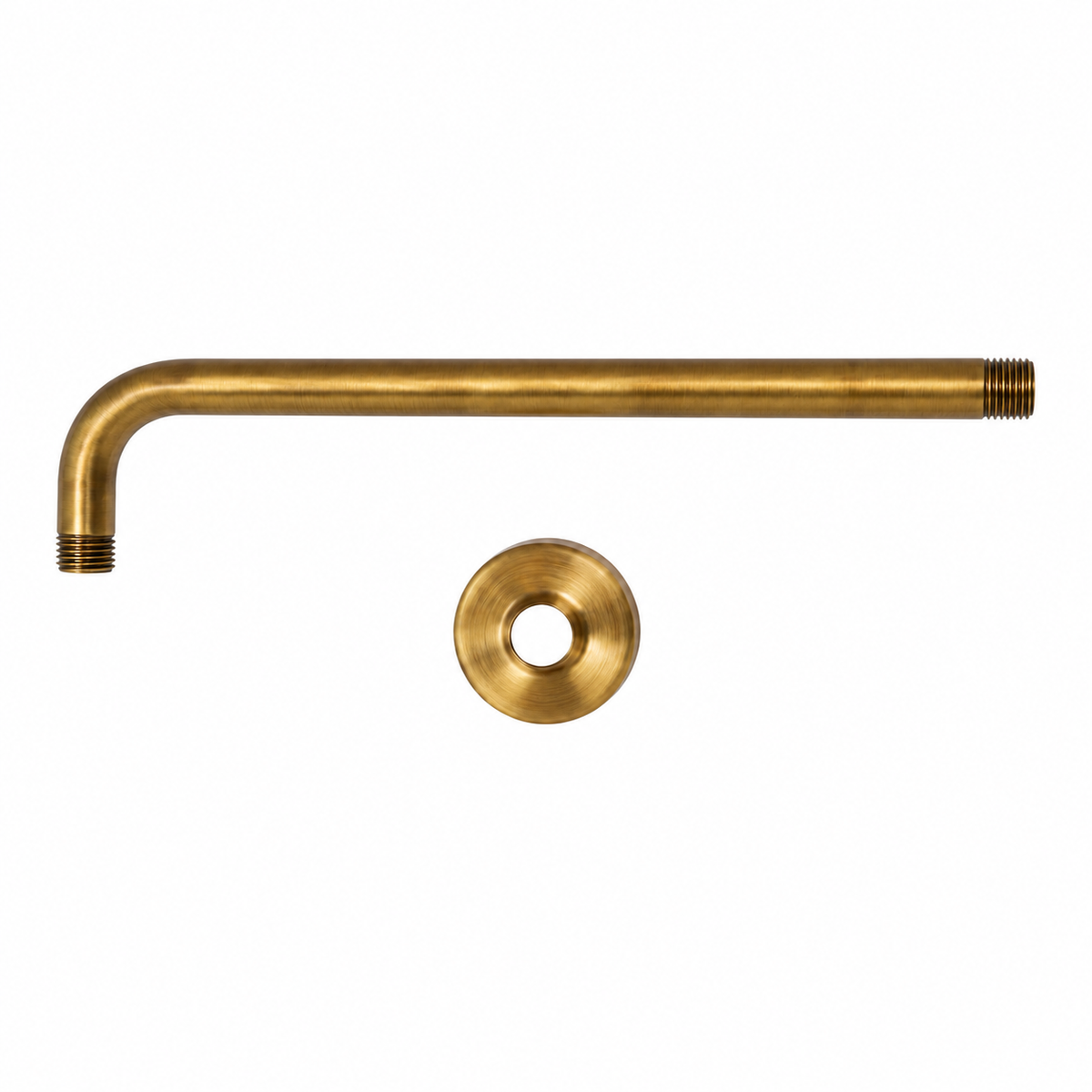 Tubo De Extensión Para Ducha Bronce De 40 Cm Con Escudo: producto sobre fondo blanco