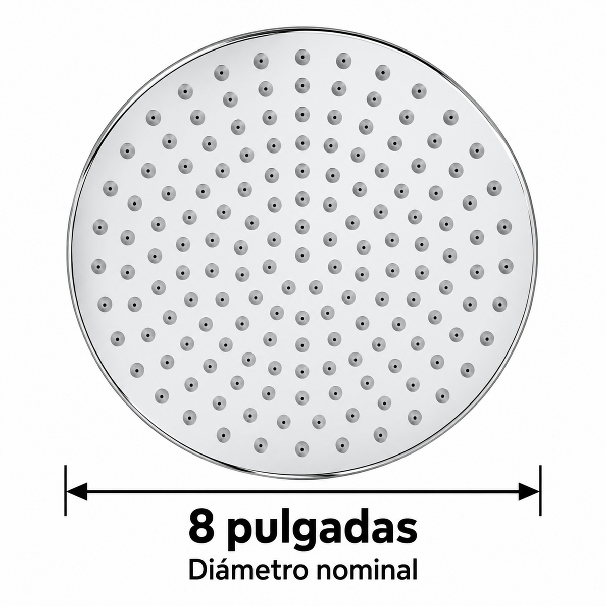 Diámetro nominal de 8 pulgadas de regadera redonda