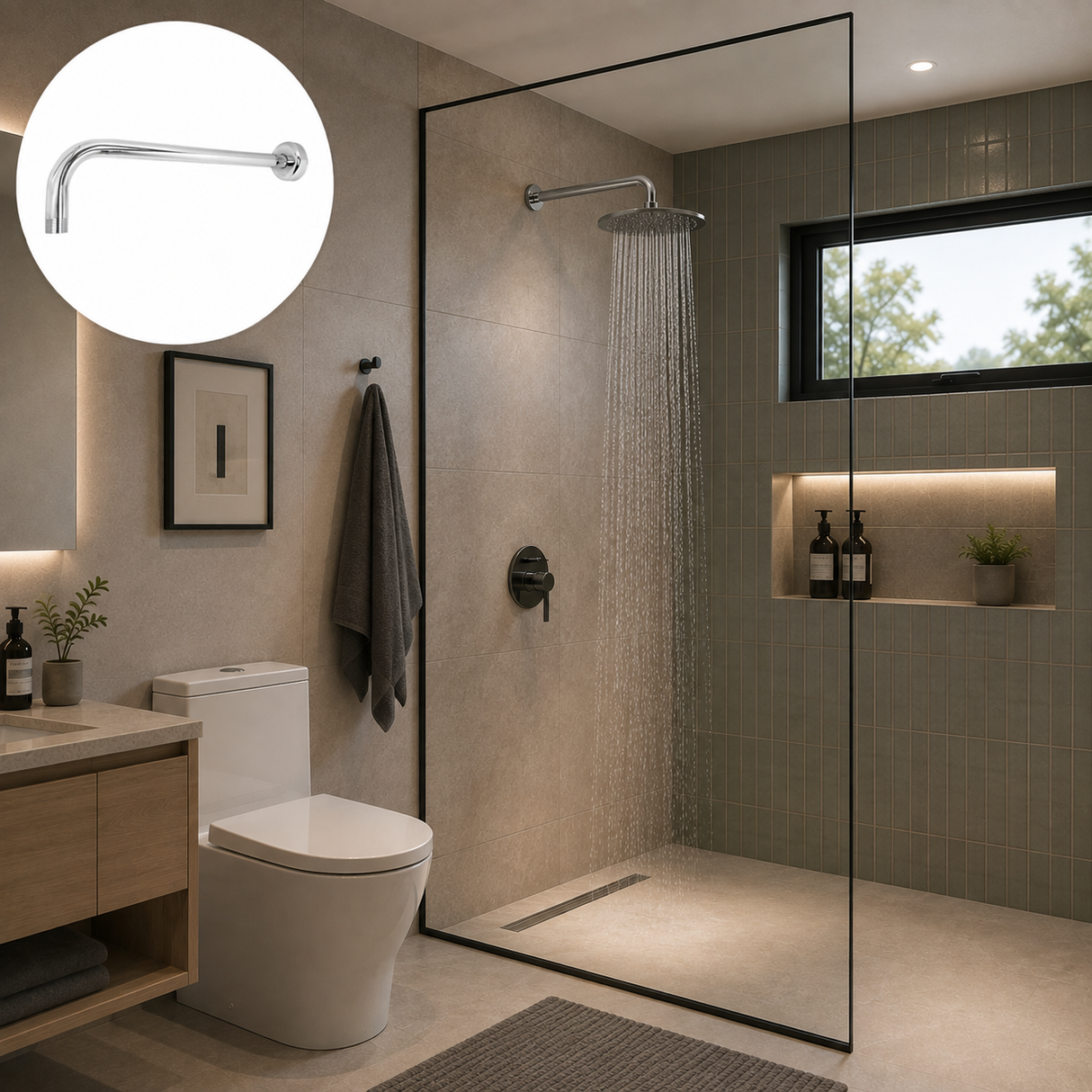Tubo para ducha de 50 cm para baño