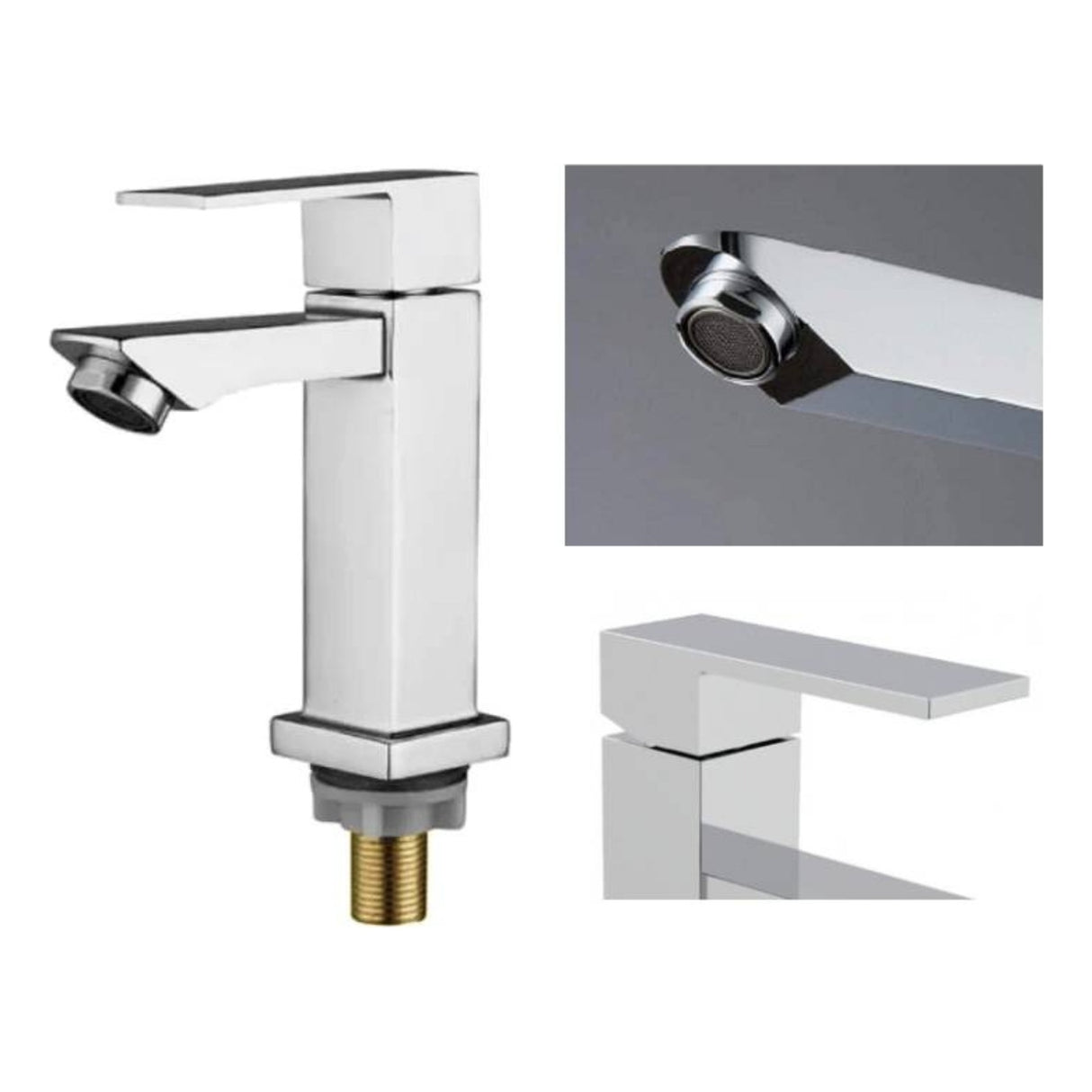 Griferia Lavamanos Square Agua Fría Poste Bajo