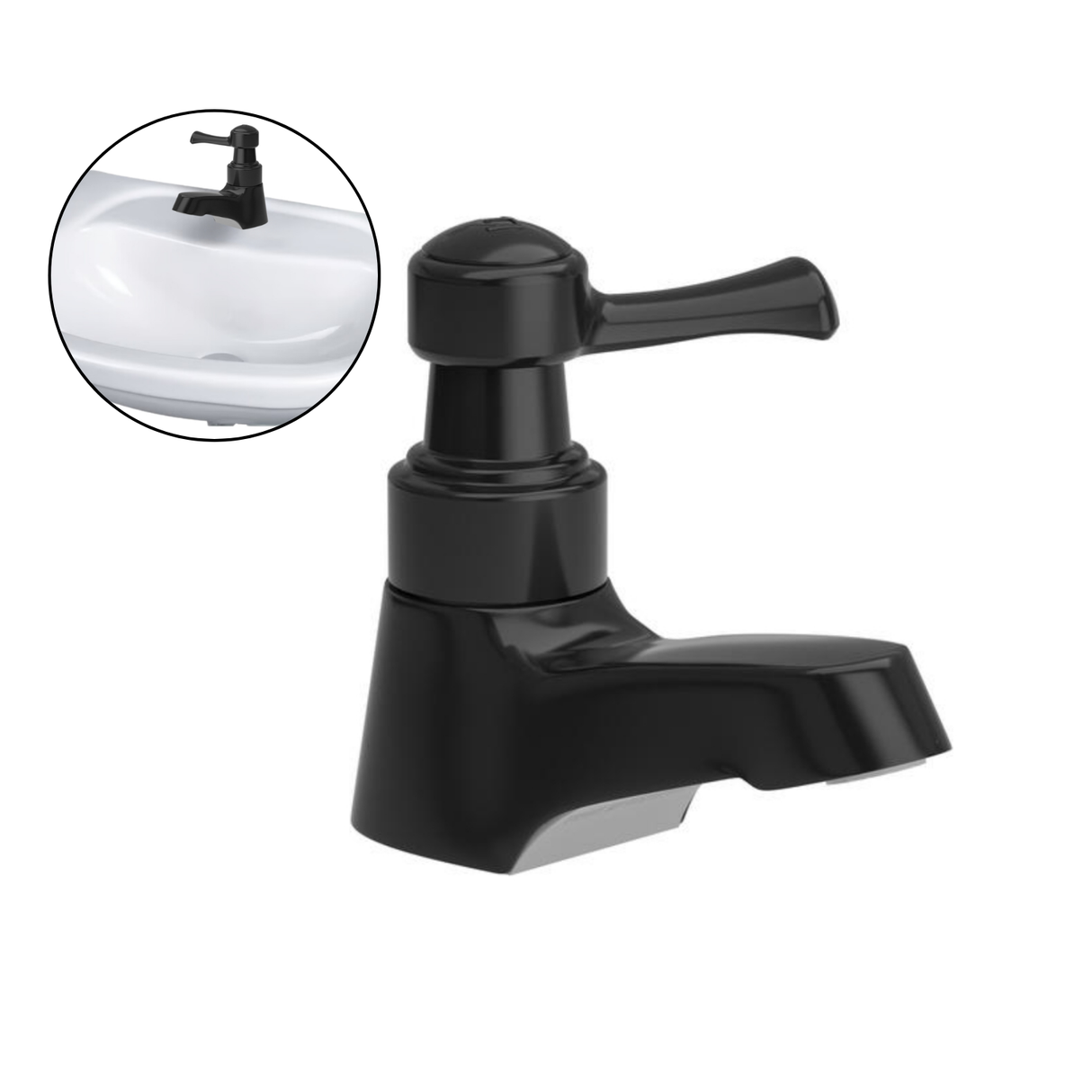 Llave Individual Negra Para Lavamanos Tipo Palanca Balta