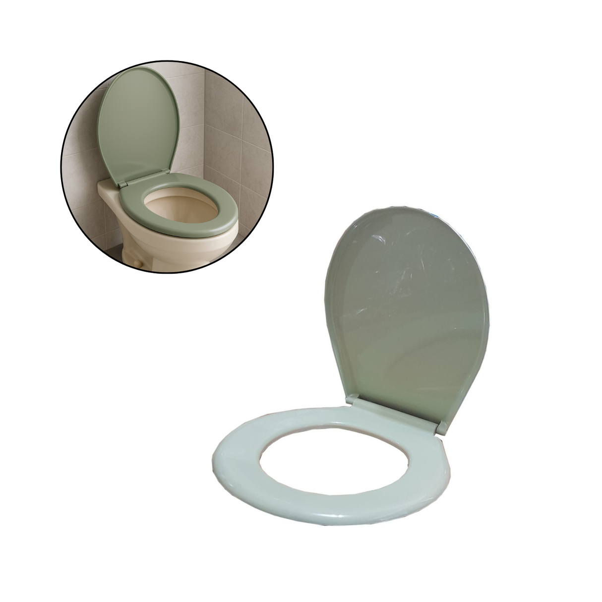 Tapa/asiento Verde Malva Para Sanitario