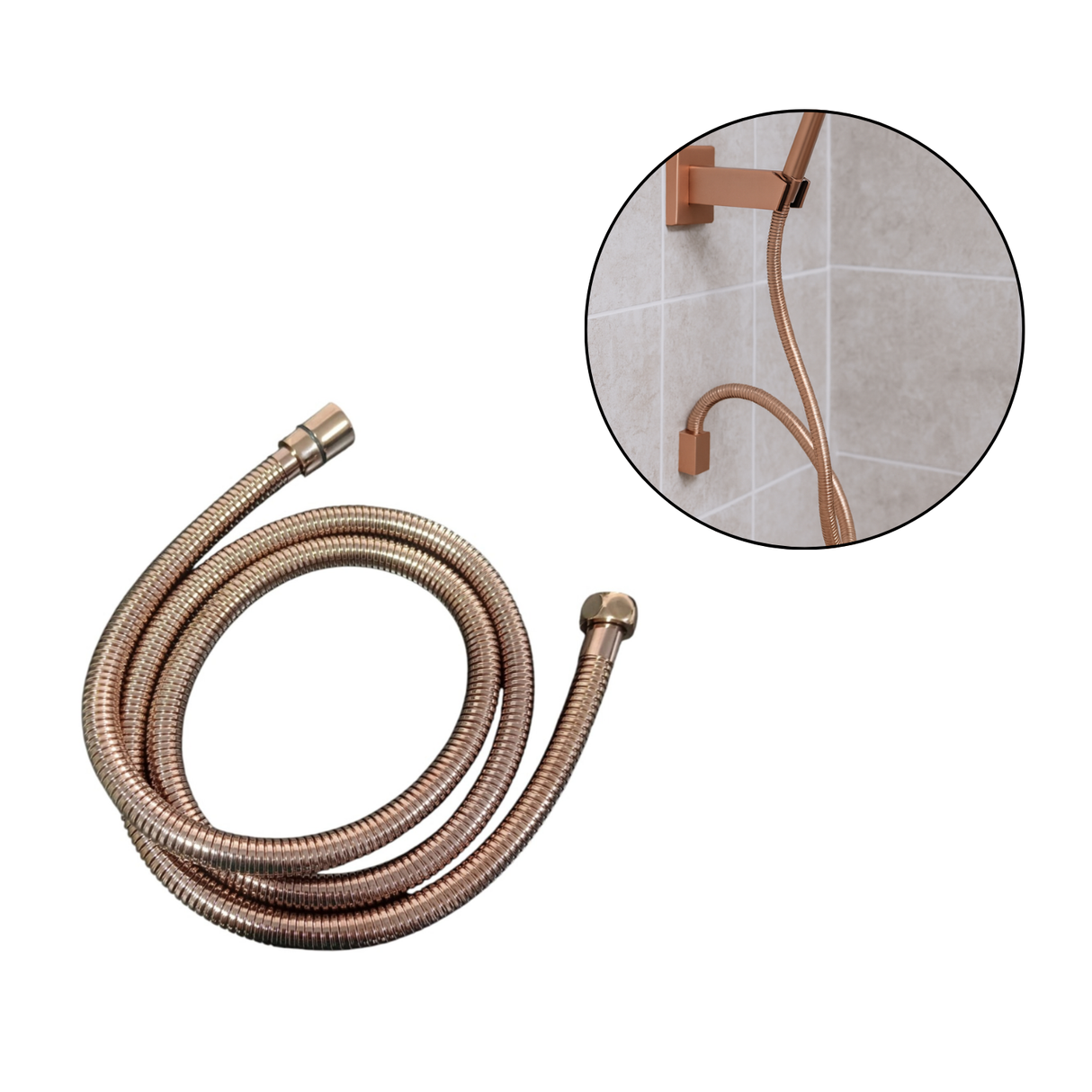 Manguera Teleducha De 1.50 Cm Oro Rosa Alta Resistencia