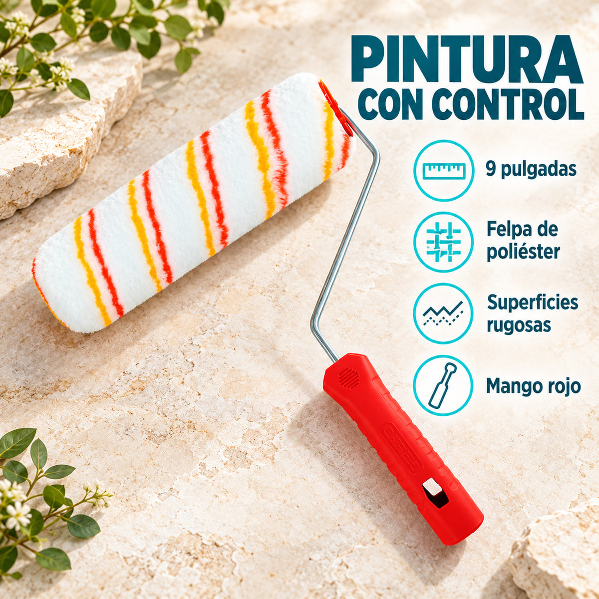 Rodillo Para Pintura De 9 Pulgadas Para Superficies Rugosas — características del producto