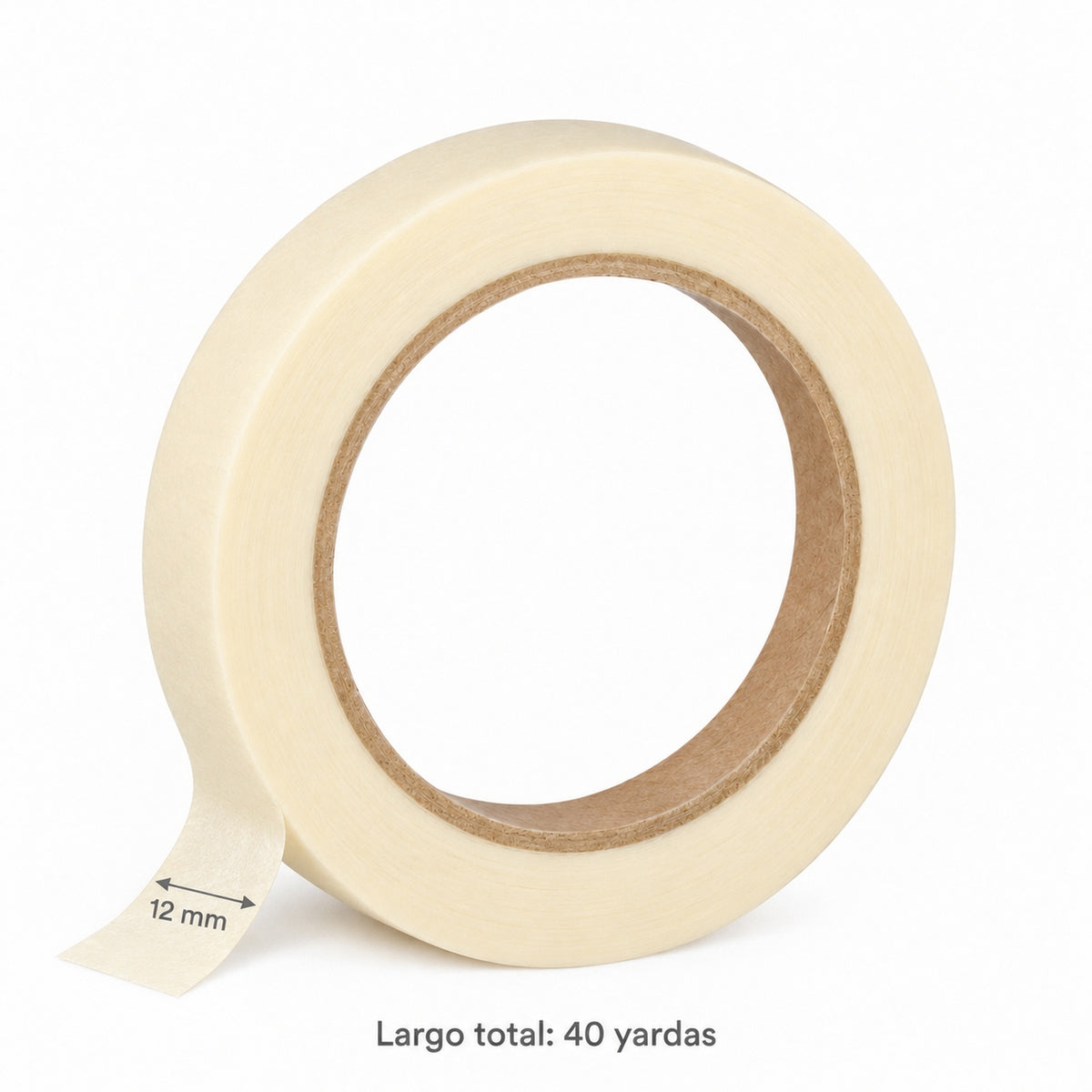 Cinta De Enmascarar Beige De 12 mm × 40 Yardas — medidas nominales